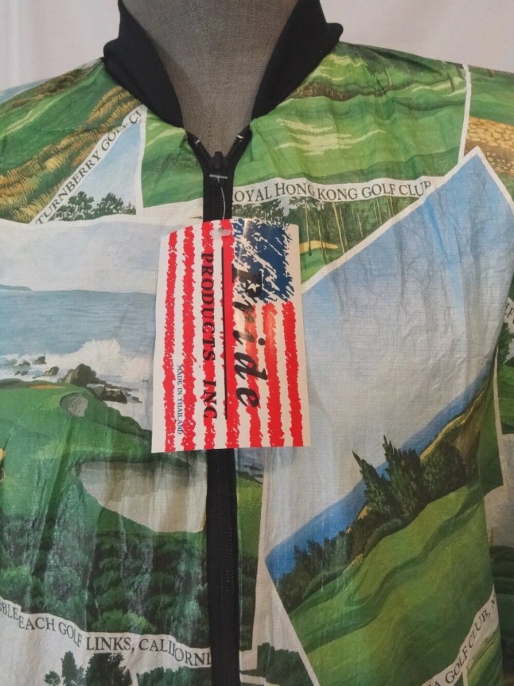 PRIDE Golf Pebble Beach Augusta Tyvek Animal Print  Jacket Windbreaker NOS Sz S